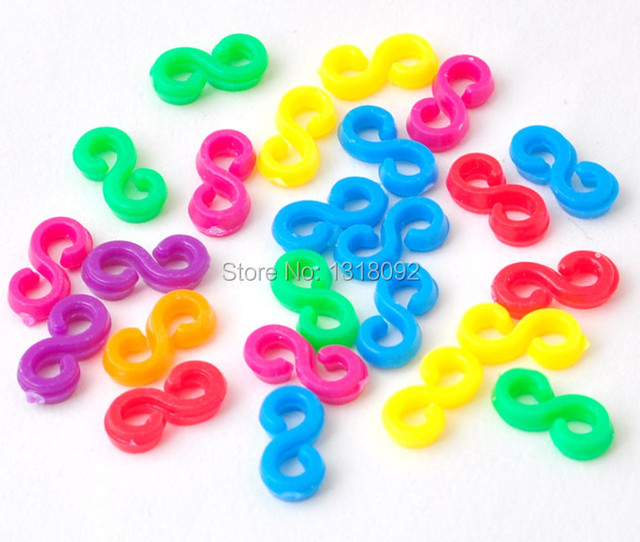 Free Shipping(1000Pcs/Bag) Colorful S-CLIPS For DIY Loom Bands